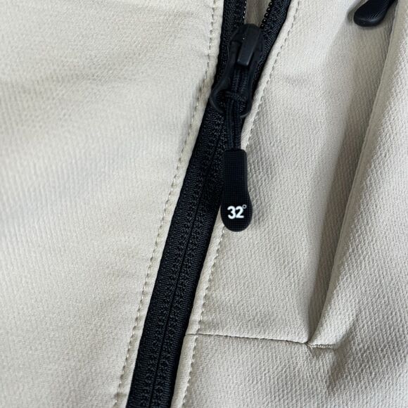 32 Degree Heat Jacket Mens Large Khaki Beige Windbreaker Full Zip Stretch - Picture 8 of 14